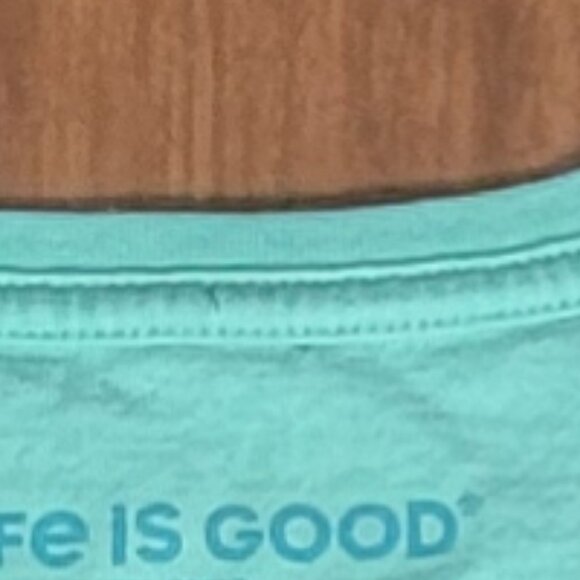 Life is Good Flip Flop Sunburst Green V-neck Short Sleeve Crusher Tee - S - Picture 10 of 10